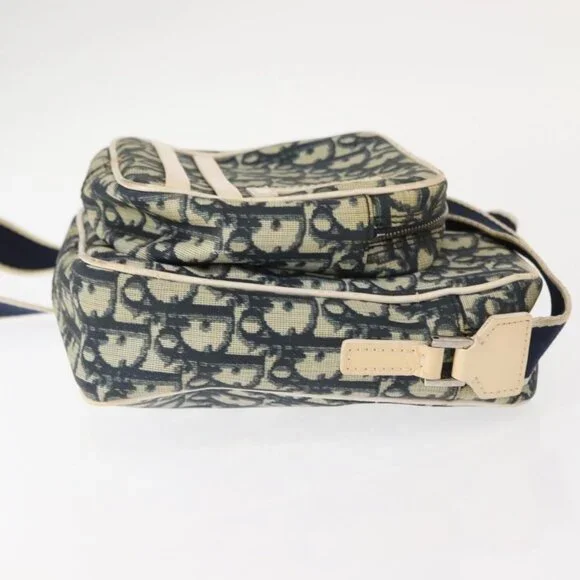 Authentic Christian Dior Trotter Canvas Shoulder Bag Navy - Picture 10 of 16